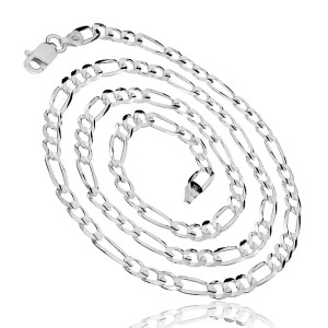 Lant barbati argint rodiat FIGARO plat 4 mm x 55 cm DiAmanti FigaroP100-55cm-SL (Argint 925‰ 9,3 g.)